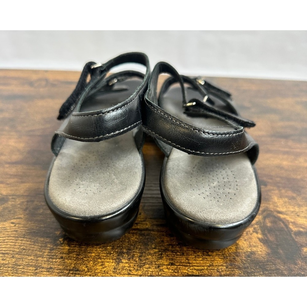 SAS Tabby Womens Black Leather Slingback Comfort Sandals Adjustable Straps 9 N - Picture 5 of 12